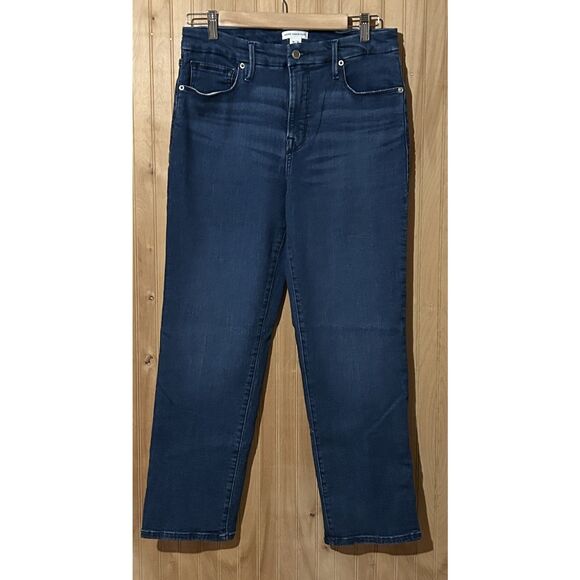 Good American Good Petite Straight Jeans High Rise Stretch Size 12/31 - Picture 1 of 7